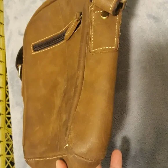 Tiding leather crossbody bag brown - Picture 4 of 8